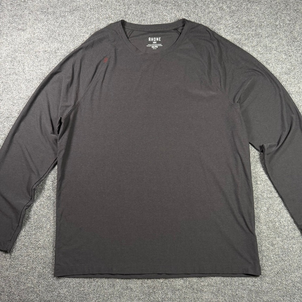 Rhone Reign Long Sleeve Shirt Mens XXL Charcoal Black Performance 100307